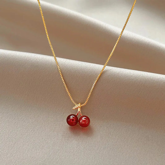 Collana Ciliegia Rosso Vino