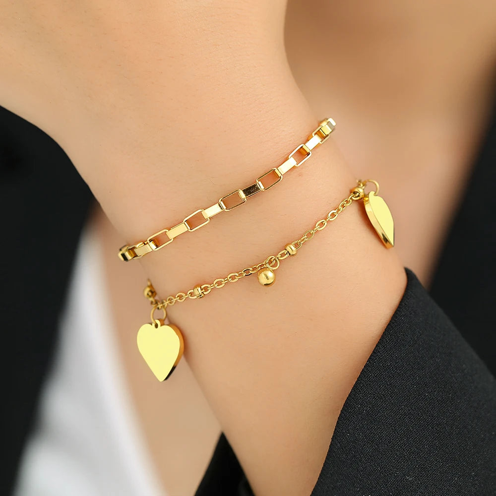 Bracciale con Pendenti a Cuore