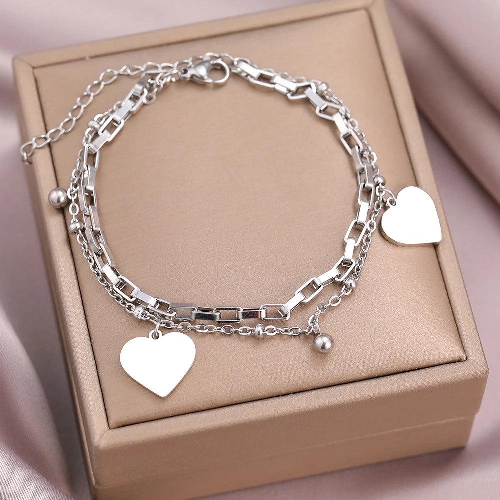 Bracciale con Pendenti a Cuore