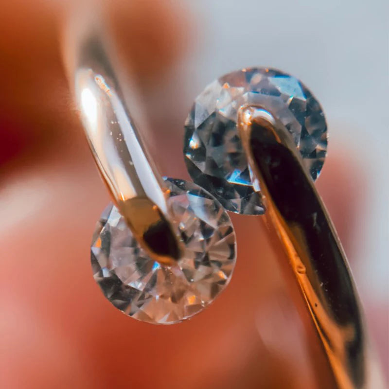 Anello di Fidanzamento con Zirconi Gemelli