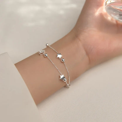 Bracciale Argentato con Stampa 925 Stella Brillante