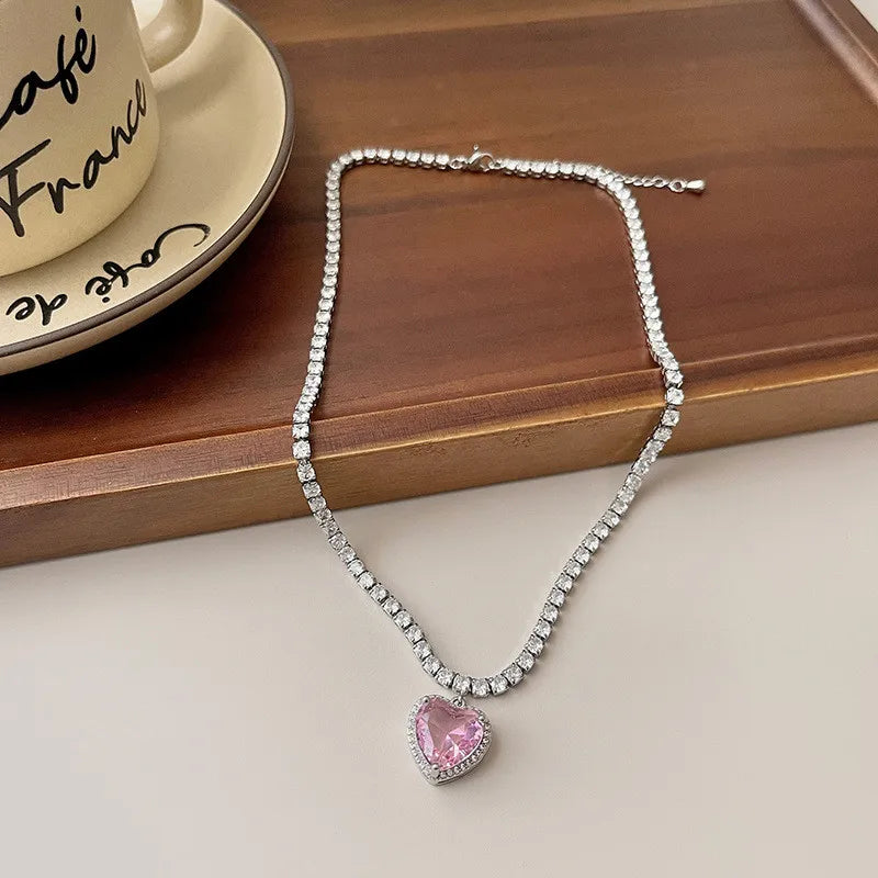 Collana Pendente Cuore Rosa per Donne